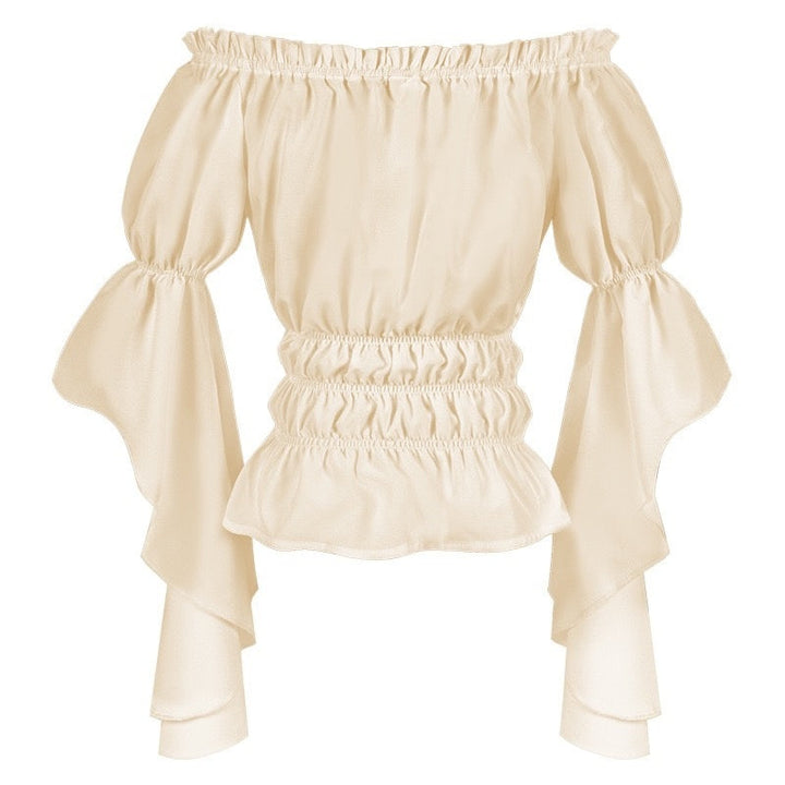 Women's Retro Vintage Medieval  Off-The-Shoulder Pirate Ruffle Halloween Blouse / Shirt