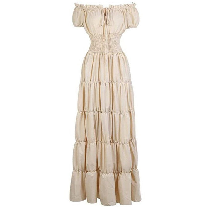 A-Line/Princess Off-the-Shoulder Short Sleeves Floor-Length Medieval Renaissance Cocktail Dress