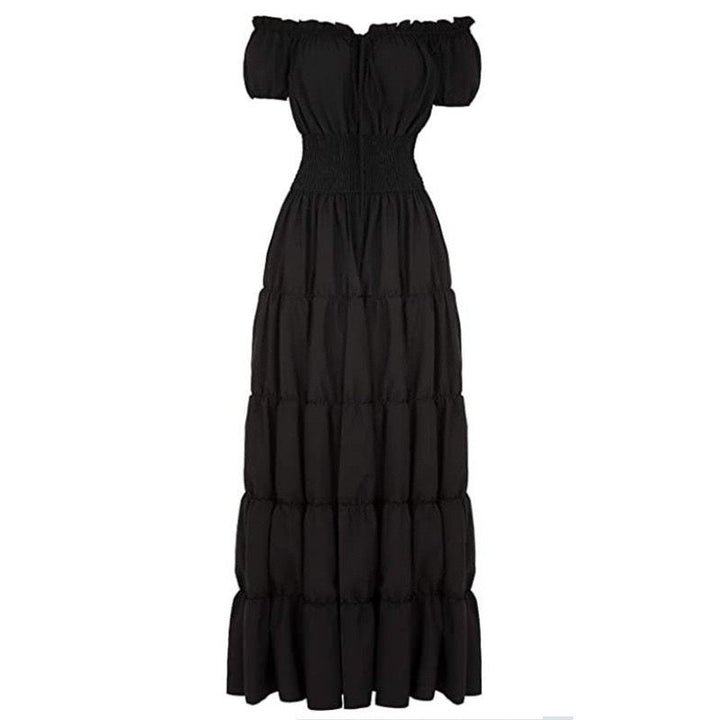 A-Line/Princess Off-the-Shoulder Short Sleeves Floor-Length Medieval Renaissance Cocktail Dress