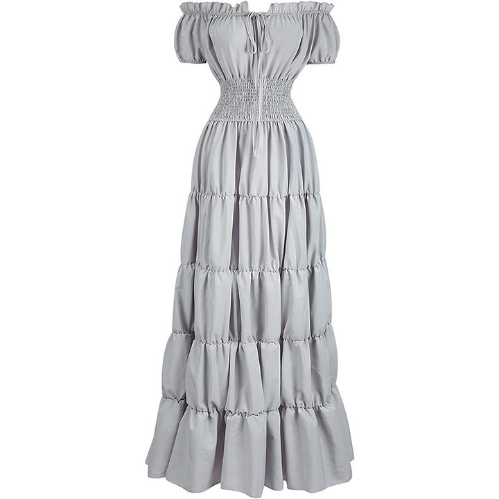 A-Line/Princess Off-the-Shoulder Short Sleeves Floor-Length Medieval Renaissance Cocktail Dress