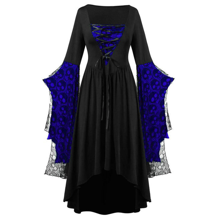 A-Line/Princess Square Neck Long Sleeves Floor-Length Retro Vintage Punk & Gothic Medieval Halloween Dress