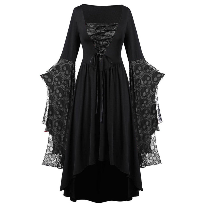 A-Line/Princess Square Neck Long Sleeves Floor-Length Retro Vintage Punk & Gothic Medieval Halloween Dress