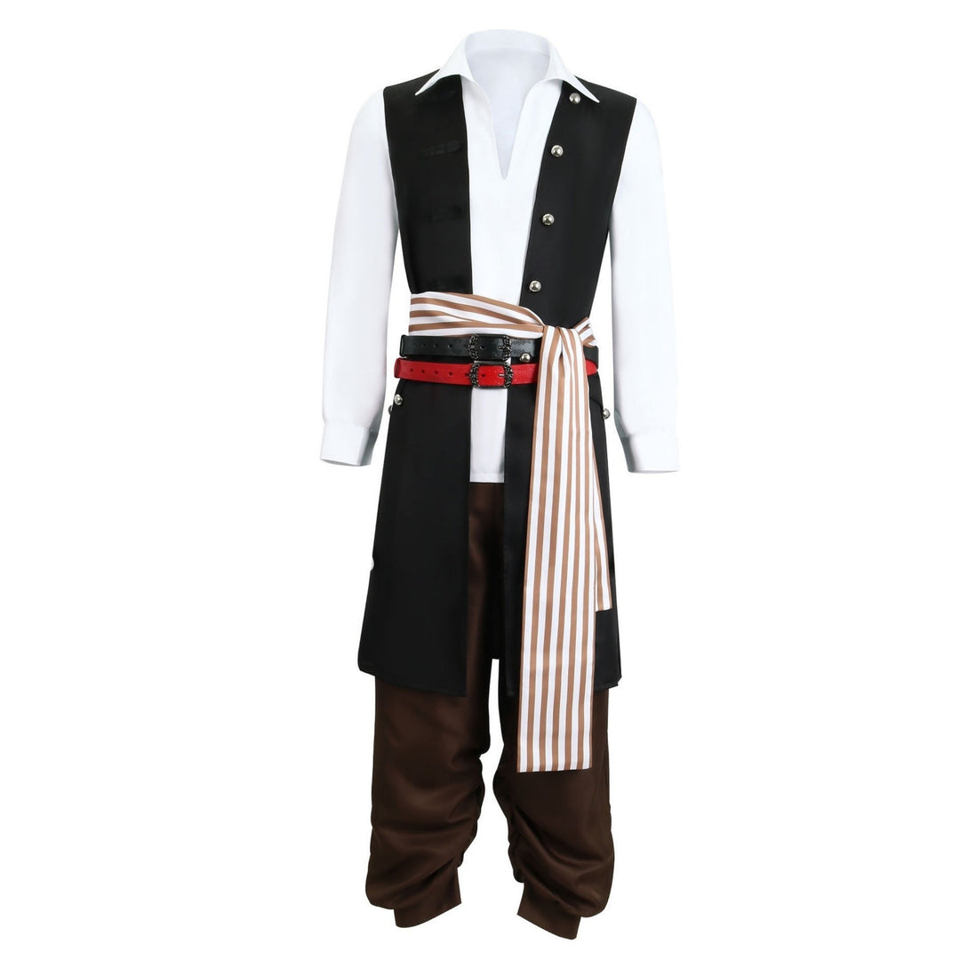 Men's Pirates of the Caribbean Pirate Jack Sparrow   Masquerade Party Cosplay Costume