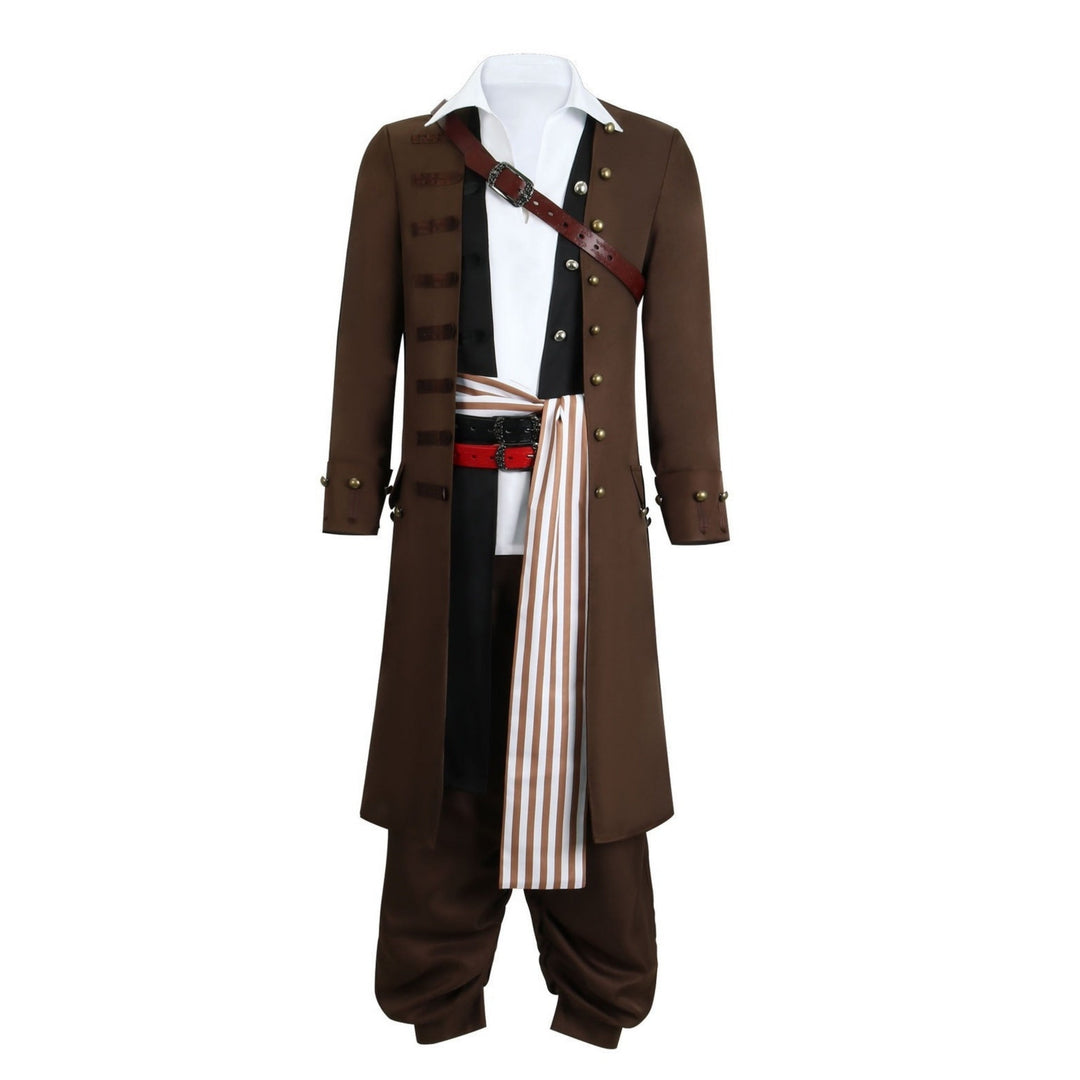 Men's Pirates of the Caribbean Pirate Jack Sparrow   Masquerade Party Cosplay Costume