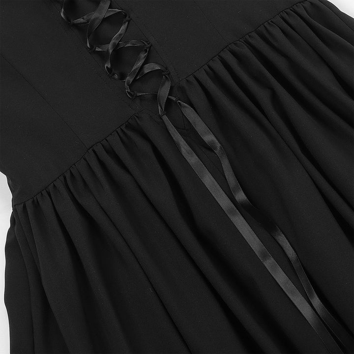 A-Line/Princess Square Neck Long Sleeves Floor-Length Medieval Renaissance Elven Cocktail Prom Dress