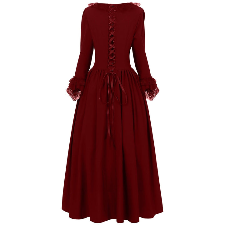 A-Line/Princess Square Neck Long Sleeves Floor-Length Medieval Renaissance Elven Cocktail Prom Dress