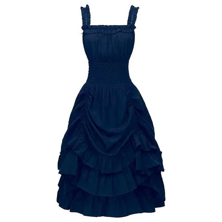 A-Line/Princess Square Neck Sleeveless Tea-Length Punk & Gothic Renais