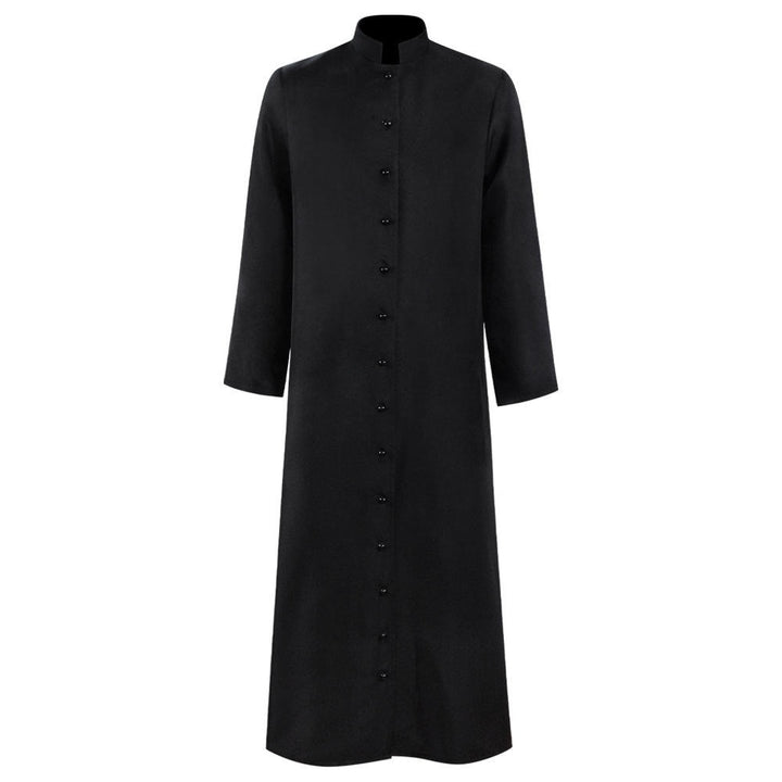 Men's Masquerade Priest Solid Coloured Standing Collar Steampunk Halloween Masquerade Retro Vintage Medieval Cosplay Coat