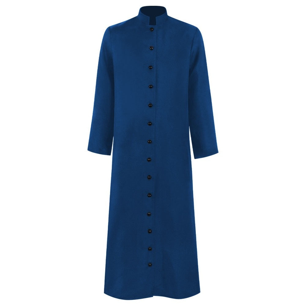 Men's Masquerade Priest Solid Coloured Standing Collar Steampunk Halloween Masquerade Retro Vintage Medieval Cosplay Coat