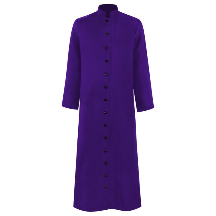 Men's Masquerade Priest Solid Coloured Standing Collar Steampunk Halloween Masquerade Retro Vintage Medieval Cosplay Coat