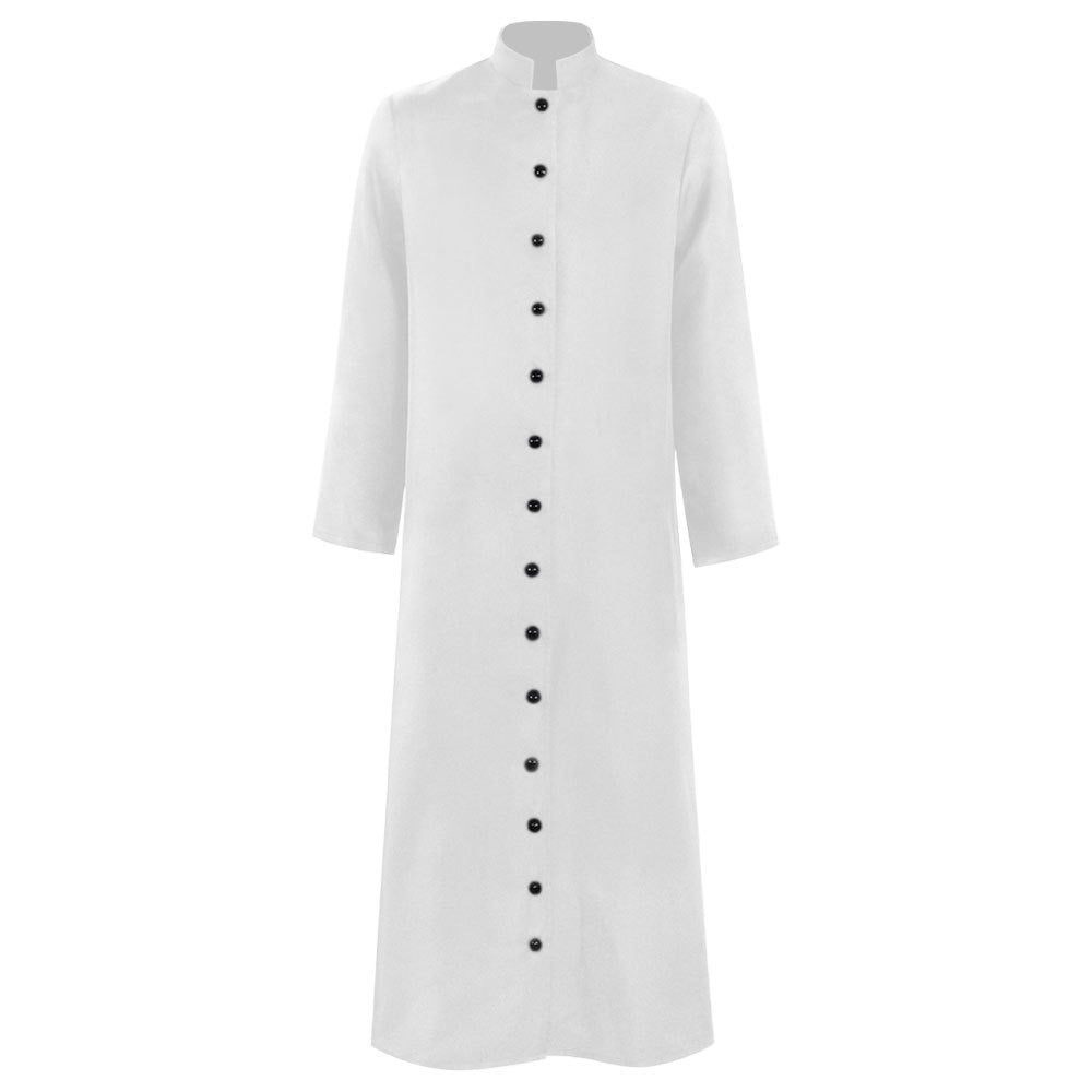 Men's Masquerade Priest Solid Coloured Standing Collar Steampunk Halloween Masquerade Retro Vintage Medieval Cosplay Coat