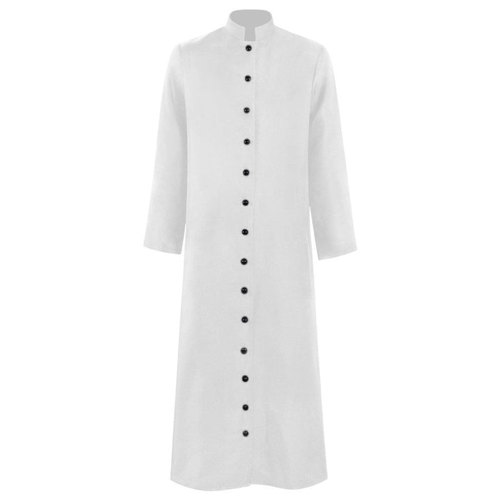 Men's Masquerade Priest Solid Coloured Standing Collar Steampunk Halloween Masquerade Retro Vintage Medieval Cosplay Coat