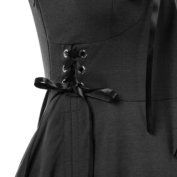 A-Line/Princess V-Neck Sleeveless Tea-Length Punk & Gothic Renaissance Steampunk Dress