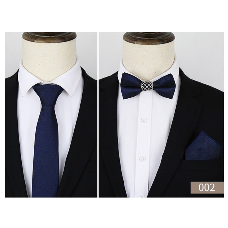 Men's Business Formal Evening Solid colour Tie 3 pieces