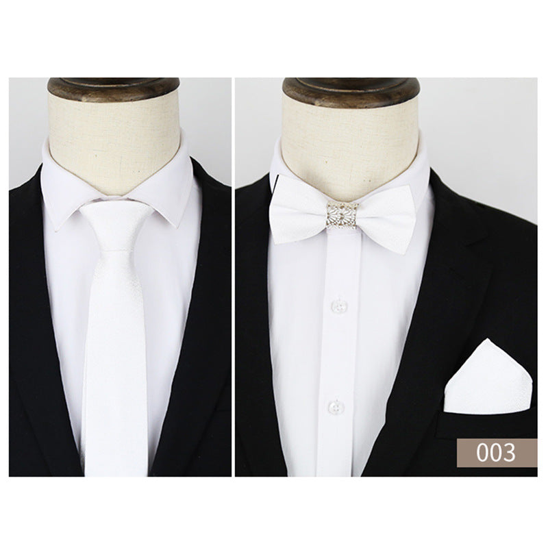 Men's Business Formal Evening Solid colour Tie 3 pieces