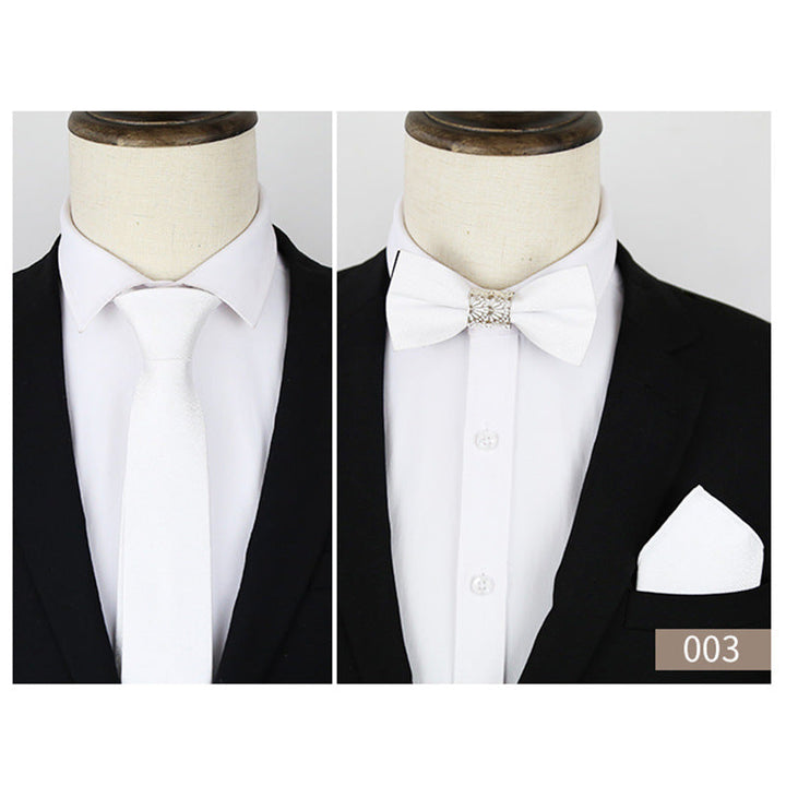 Men's Business Formal Evening Solid colour Tie 3 pieces