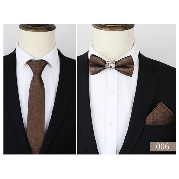 Men's Business Formal Evening Solid colour Tie 3 pieces