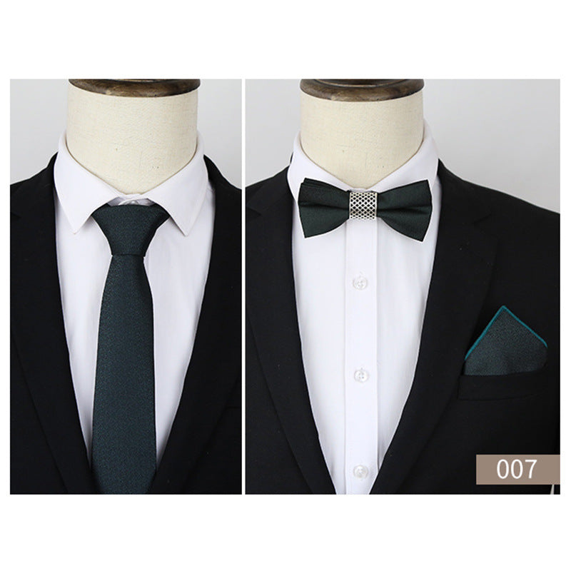Men's Business Formal Evening Solid colour Tie 3 pieces
