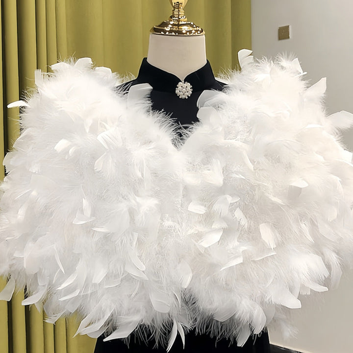 Women's Wedding Bridal Sleeveless Wrap/Shawls With Pure colour & Feathers / Fur