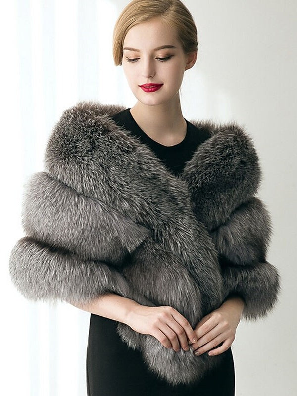 Women's Wedding Bridal Sleeveless Wrap/Shawls With Feathers / Fur