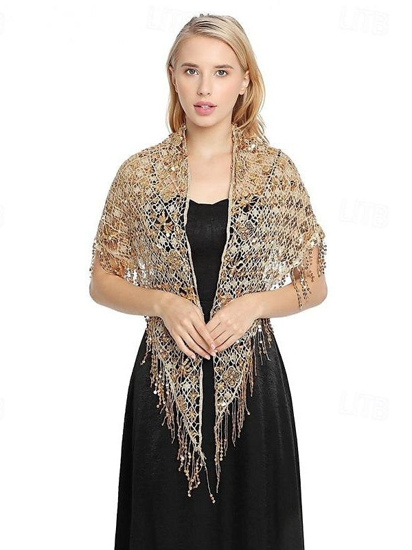 Women's Wedding Bridal Sleeveless Wrap/Shawls With Pure colour,Paillette & Splicing