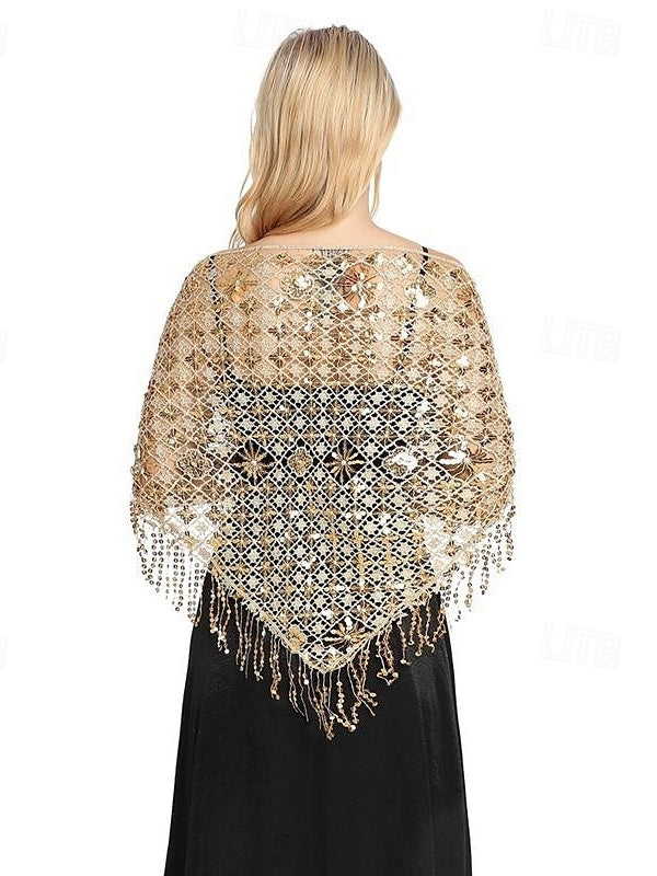 Women's Wedding Bridal Sleeveless Wrap/Shawls With Pure colour,Paillette & Splicing