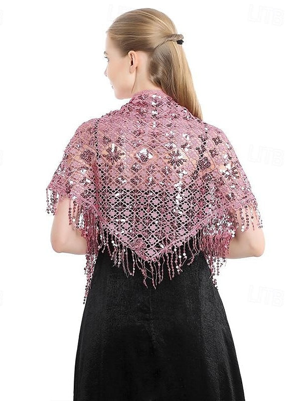 Women's Wedding Bridal Sleeveless Wrap/Shawls With Pure colour,Paillette & Splicing