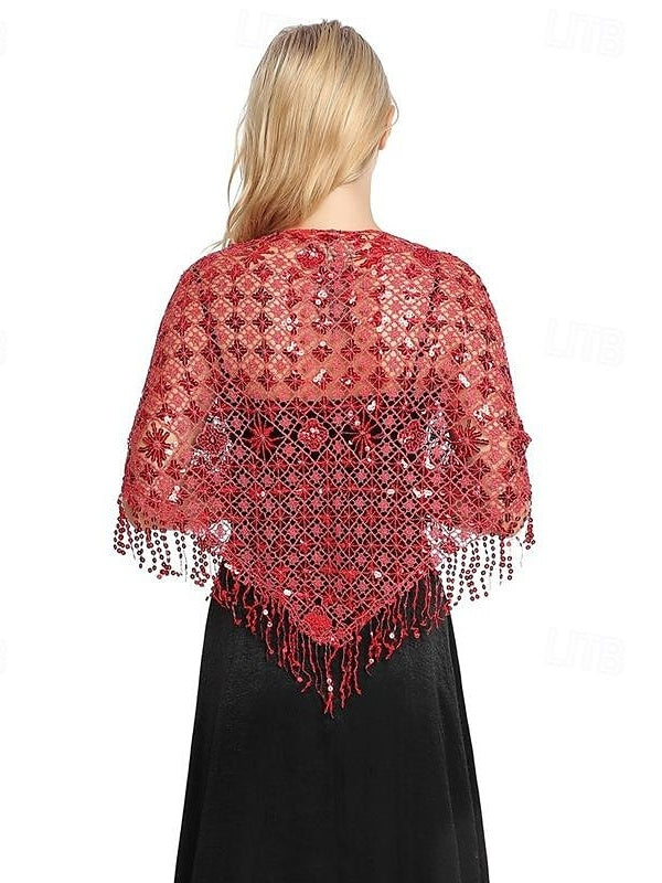 Women's Wedding Bridal Sleeveless Wrap/Shawls With Pure colour,Paillette & Splicing