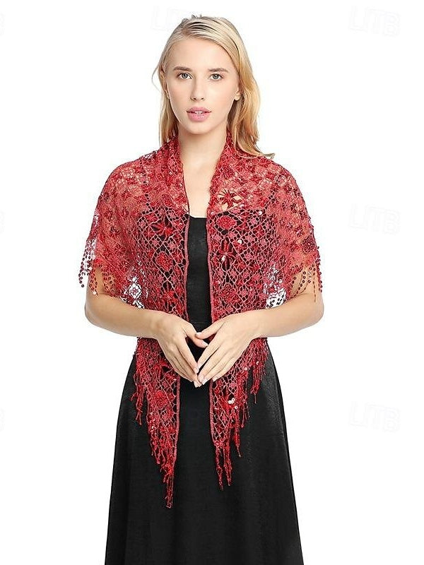 Women's Wedding Bridal Sleeveless Wrap/Shawls With Pure colour,Paillette & Splicing