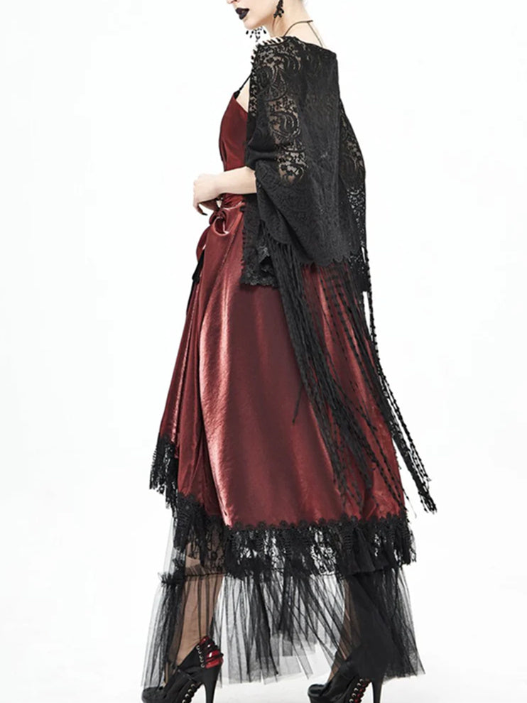 Black Lace Wedding Party Evening Women‘s Wrap With Pure colour