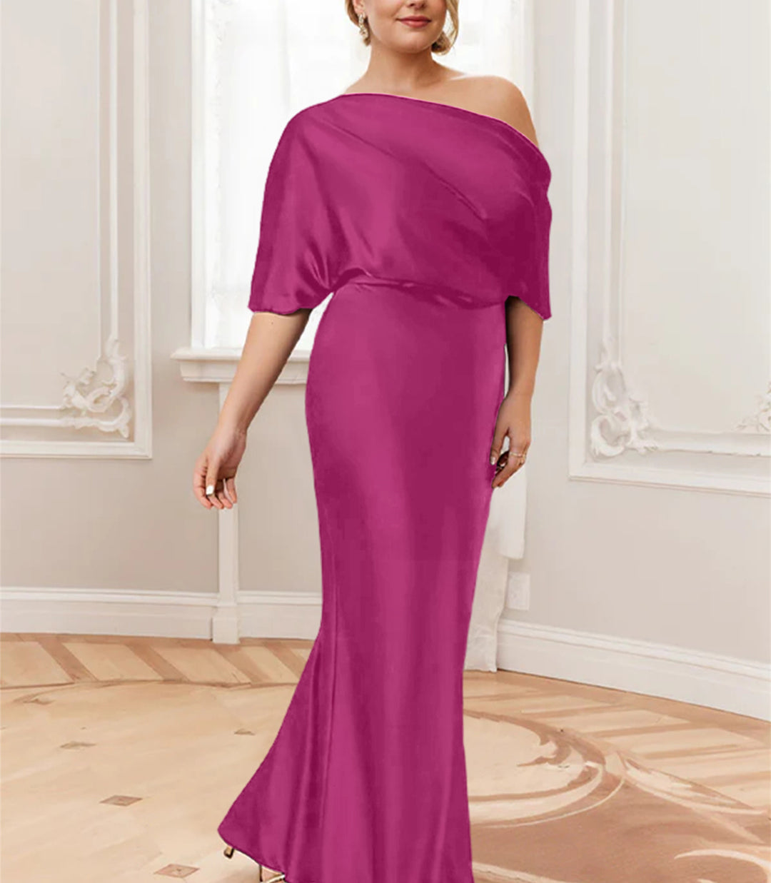 Sheath/Column One-Shoulder Floor-Length Mother of the Bride Dresses