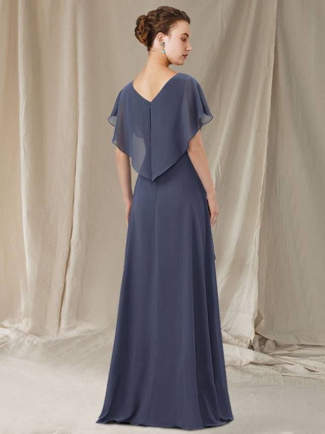 A-Line/Princess V-Neck Asymmetrical Mother of the Bride Dresses