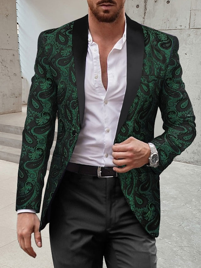 Men's Standard Fit Single Breasted One-button 2 Pieces Disco Suits