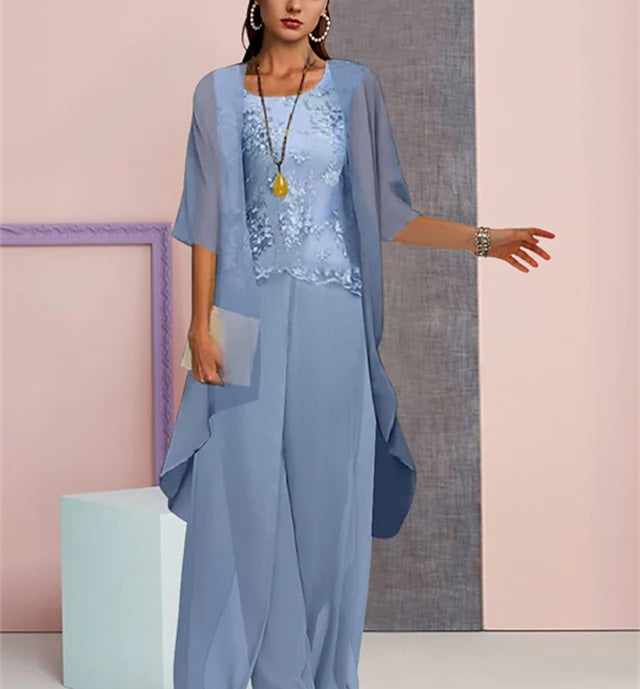 Chiffon Mother of the Bride Pantsuits with Jacket