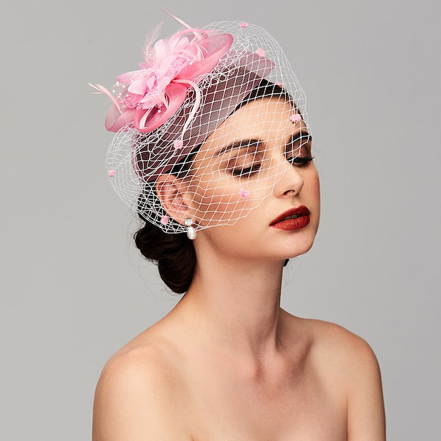 Elegant Fascinators Hats with Clip Headband Feather Floral Flower Headwear