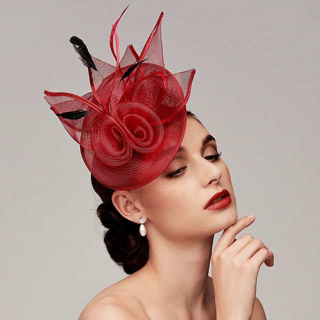 Kentucky Derby Hat Fascinators Headpiece with Feather