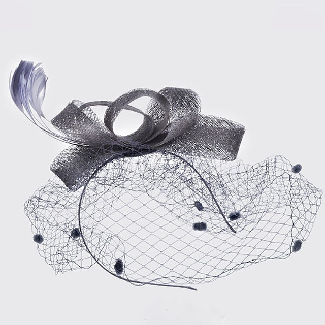 Fascinators Organza Polyester Party Evening Vintage Elegant With Feather Headpiece