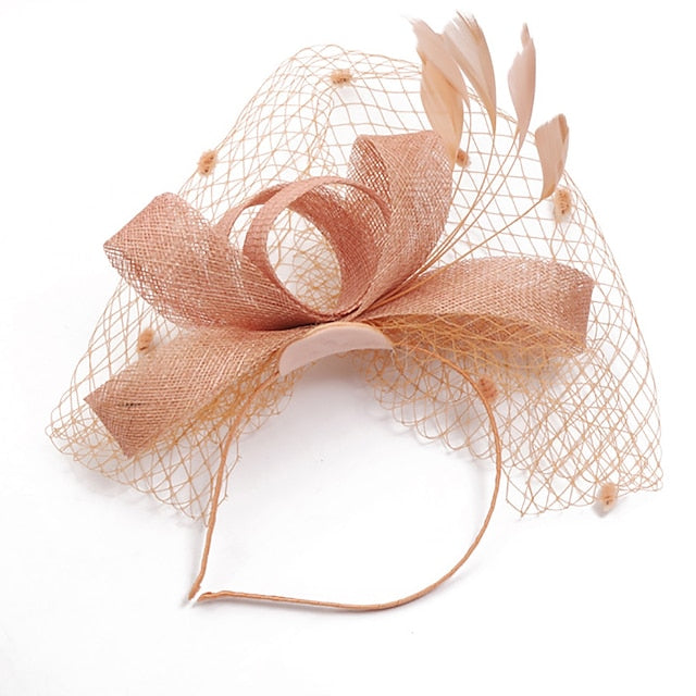 Fascinators Organza Polyester Party Evening Vintage Elegant With Feather Headpiece