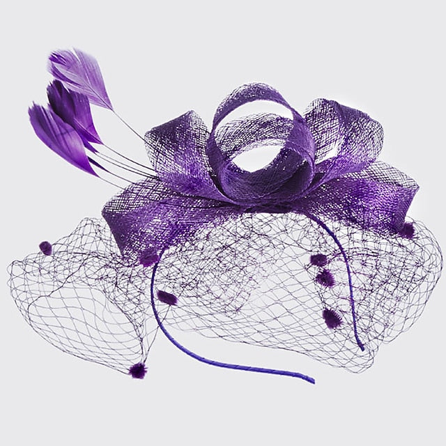 Fascinators Organza Polyester Party Evening Vintage Elegant With Feather Headpiece