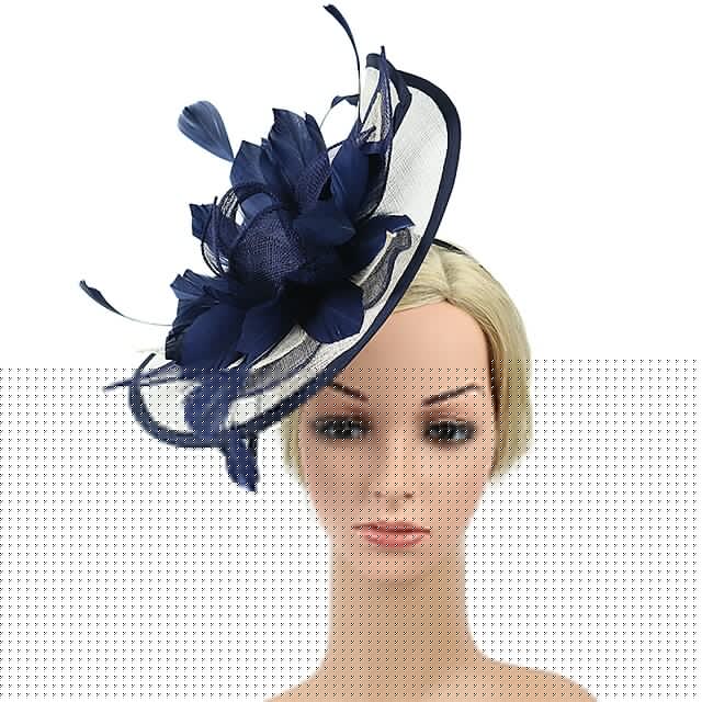 Fascinators Linen Party Evening Cocktail With Feather Headpiece