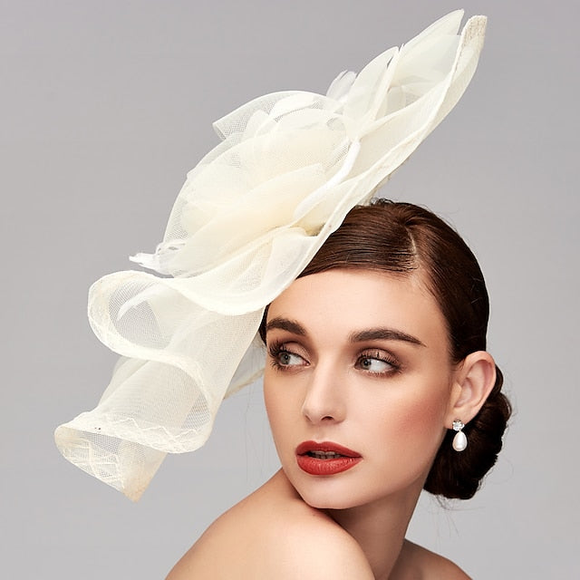 Flowers Feather Net Kentucky Derby Hat Fascinators Headpiece with Feather