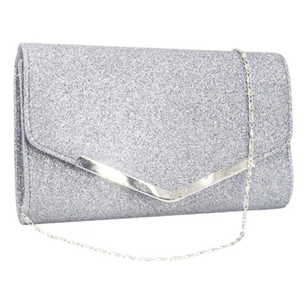 Glitter Envelope Metal Edge Clutch Bags