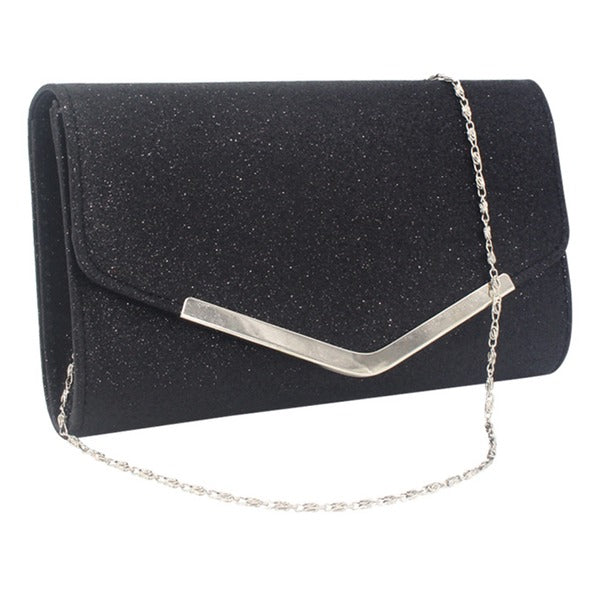 Glitter Envelope Metal Edge Clutch Bags