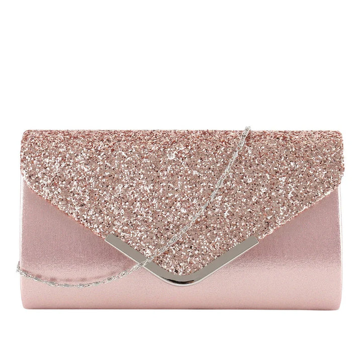 Glitter Envelope Metal Edge Clutch Bags