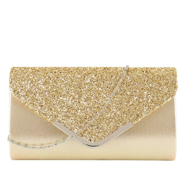 Glitter Envelope Metal Edge Clutch Bags