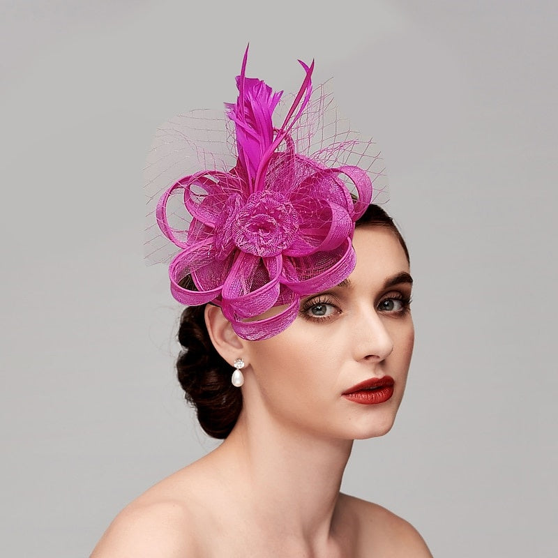 Noble Tulle Hat Fascinators Net Wedding  Hats Flower Headpiece & Knot