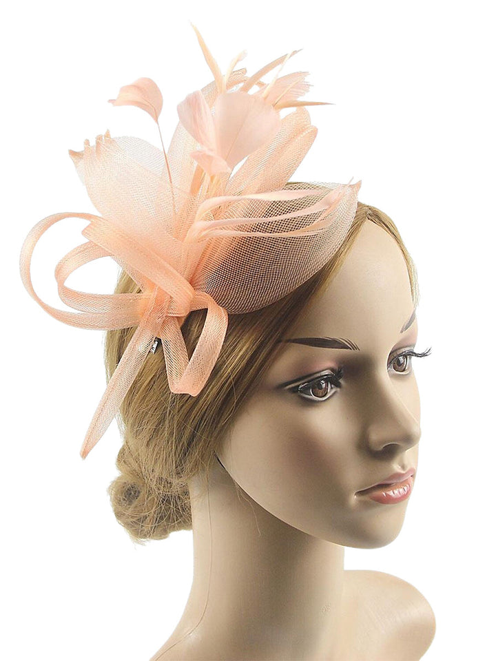 Vintage Organza Wedding Floppy Hat Fascinators/Headpiece with Feather &amp; Bow