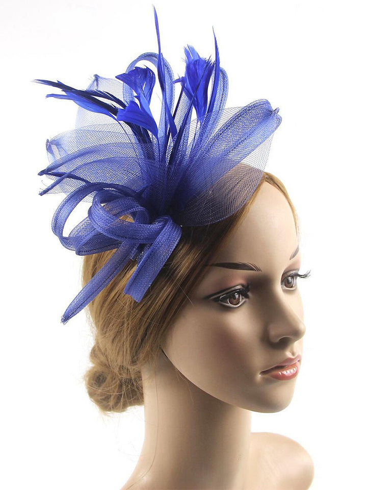 Vintage Organza Wedding Floppy Hat Fascinators/Headpiece with Feather &amp; Bow