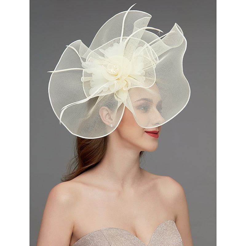 Flower Feather Net Kentucky Derby Hat Horse Race Elegant Fascinators/Headpiece