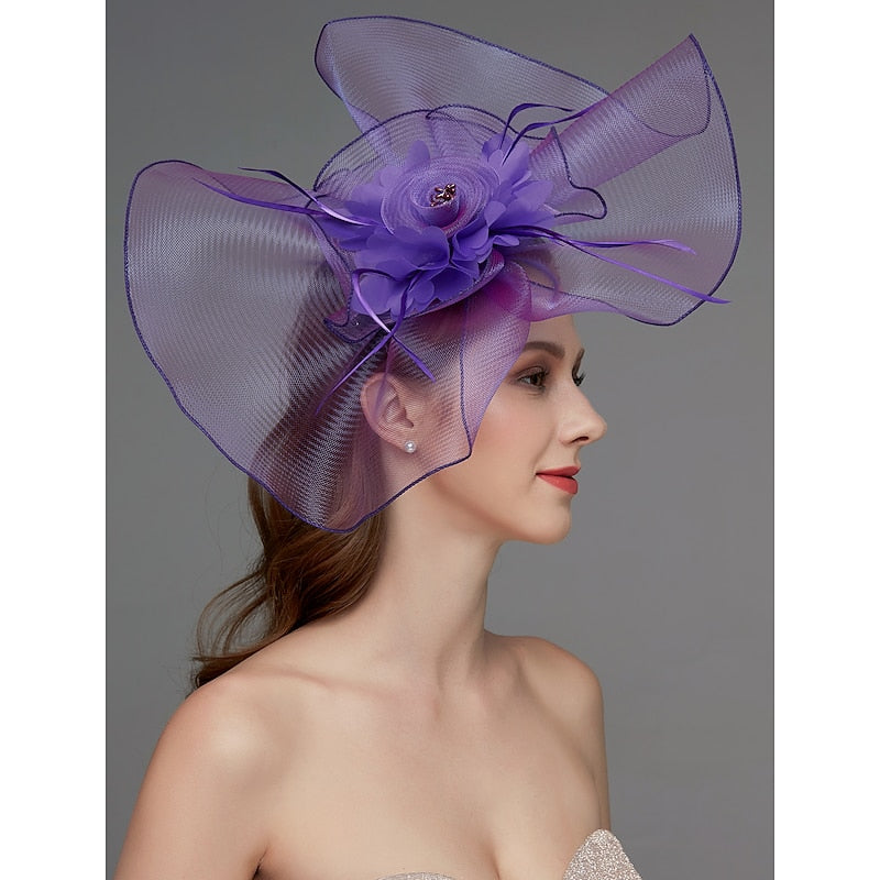 Flower Feather Net Kentucky Derby Hat Horse Race Elegant Fascinators/Headpiece